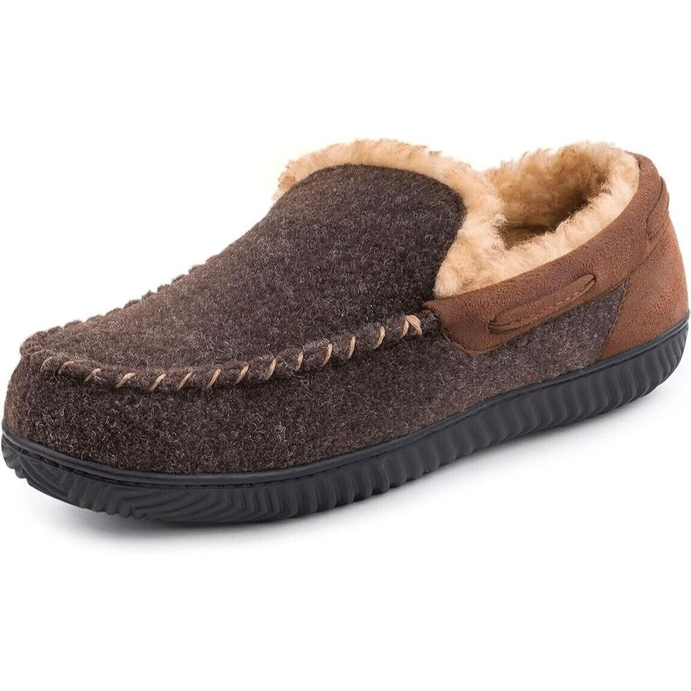 RockDove Men's Hearthfire Memory Foam Moc Slipper US 11 Mocha Comfortable Warm